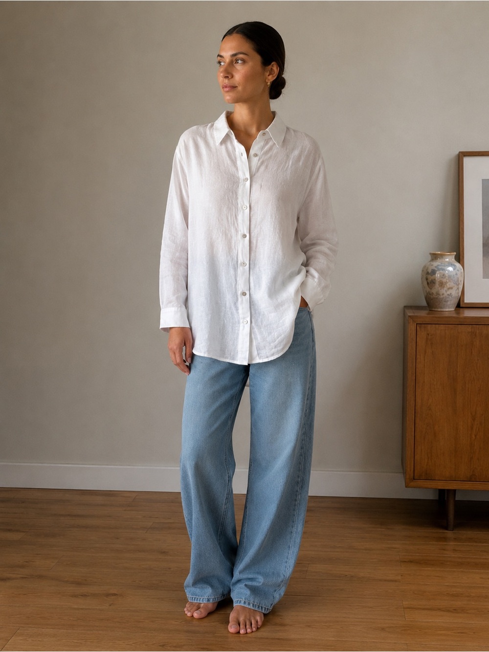Cynthia Rowley 100% Linen Button-Up Shirt
